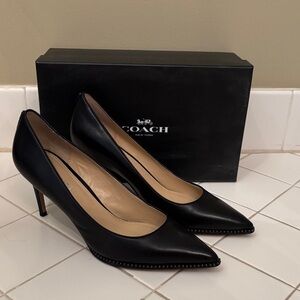 Coach Vonna Mat Calf/Box Calf Black Leather Heels